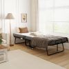 Folding Bed with Mattress for Adults, Single Size, Portable Foldable Bed with Memory Foam Mattress & Steel Frame, White