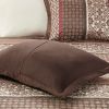 5 Piece Reversible Jacquard Bedspread Set Red King