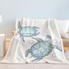 Sea Turtle Blanket Aqua Teal Blue Sherpa Fleece Throw Blanket Ocean Plush Blankets Turtle Themed Sherpa Plush Throw Blanket