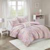 Metallic Printed Plush Comforter Set with Throw Pillow Twin/Twin XL