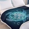 Sea Turtle Blanket Blue Sherpa Fleece Throw Blanket Ocean Plush Blankets Turtle Themed Sherpa Plush Throw Blanket