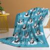 Ice Penguin Flannel Blanket, Smooth Soft Fashion Heart Pattern Soft Cozy Fleece for Bedding Sofa and Travel