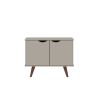Manhattan Comfort Hampton 33.07 Accent Cabinet with 2 Shelves Solid Wood Legs in Off White