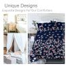 3pcs Dark Blue Floral Bedding Comforter Set Including 1 Comforter Set And 2 Pillowcases Suitable For All Seasons