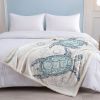 Sea Turtle Blanket Aqua Teal Blue Sherpa Fleece Throw Blanket Ocean Plush Blankets Turtle Themed Sherpa Plush Throw Blanket