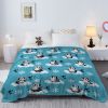 Ice Penguin Flannel Blanket, Smooth Soft Fashion Heart Pattern Soft Cozy Fleece for Bedding Sofa and Travel