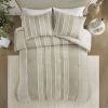 3 Piece Striped Cotton Comforter Set