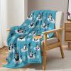Ice Penguin Flannel Blanket, Smooth Soft Fashion Heart Pattern Soft Cozy Fleece for Bedding Sofa and Travel