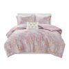 Metallic Printed Plush Comforter Set with Throw Pillow Twin/Twin XL