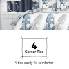 Blue White Floral Duvet Cover & Curtain Set 12 Piece, Queen Size - Coordinated Bedroom Bundle with Fitted Sheet, Pillowcases