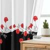 9-Piece Red Rose Bedding & Curtain Set (Queen/King/Cal King) - Quilted Microfiber Bedspread + Sheer Curtains