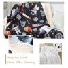 Kids Blanket Dark Blue Sherpa Throw Boys Colorful Rocket Ship Outer Space Pattern Plush Blanket Cute Astronauts Planets Stars Fleece Throw for So