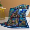 Ocean Turtle Fleece Flannel Blanket Coral Blanket Fluffy Cozy Marine Blue Fleece Blanket for Sofa Couch Travel