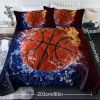 3pcs Water Fire Basketball Comforter Set Burning fire Thin Bedding Duvet Game Summer Quilt Set Full Size
