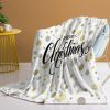 Christmas Blanket for Women Girls Plush Holiday Christmas Decoration, Cozy Snowflake Circle Fleece Winter White Flannel Blanket for Sofa Couch