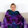 1pc Cozy Butterfly Printed Flannel Blanket - Soft, Warm, And Lightweight Throw For Couch, Sofa, Office, Bed, Camping