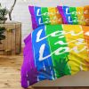 3 Pieces Striped Duvet Cover Set, Microfiber Colorful Stripes Pattern Printed Comforter Cover, Rainbow Striped Bedding Set Soft Breathable Duvet