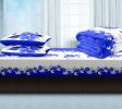 Blue White Floral Duvet Cover & Curtain Set 12 Piece, Queen Size - Coordinated Bedroom Bundle with Fitted Sheet, Pillowcases