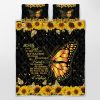 Christian Religious Jesus Is God My King Sunflower Butterfly Quilt Blanket & Pillowcases, Quilts Bedding Set & 2 Pillow Cover