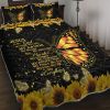 Christian Religious Jesus Is God My King Sunflower Butterfly Quilt Blanket & Pillowcases, Quilts Bedding Set & 2 Pillow Cover