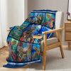 Ocean Turtle Fleece Flannel Blanket Coral Blanket Fluffy Cozy Marine Blue Fleece Blanket for Sofa Couch Travel