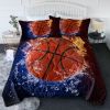 3pcs Water Fire Basketball Comforter Set Burning fire Thin Bedding Duvet Game Summer Quilt Set Full Size