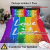 3 Pieces Striped Duvet Cover Set, Microfiber Colorful Stripes Pattern Printed Comforter Cover, Rainbow Striped Bedding Set Soft Breathable Duvet