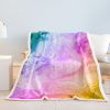 Pastel Fleece Throw Blanket Rainbow Marble Sherpa Blanket for Girls Women Colorful Tie Dye Plush Fuzzy Blanket for Sofa Bed Couch